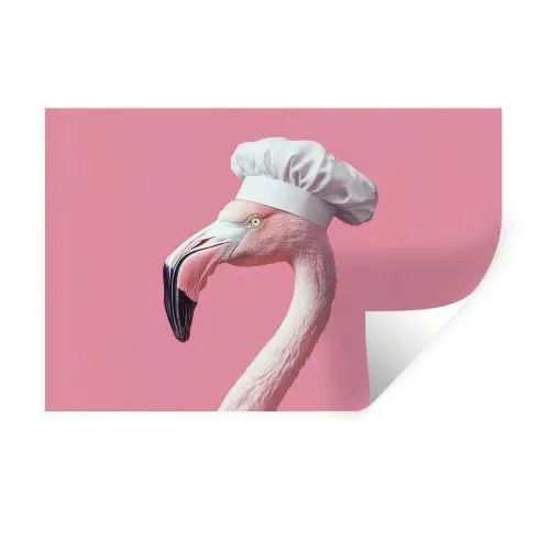 Flamingo - Roze - Koksmuts - Vogel Muursticker klein -3d
