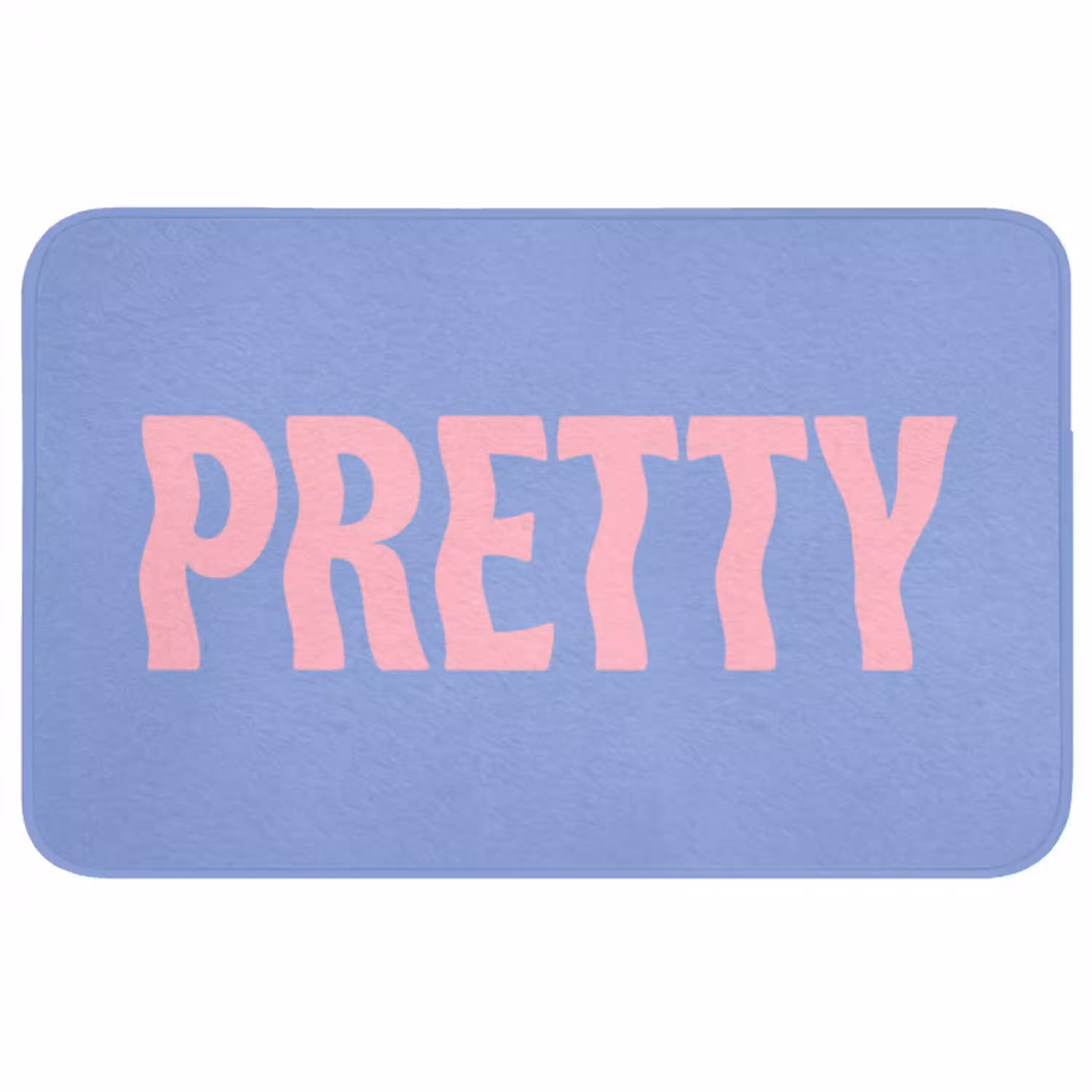 Pretty - Roze - Blauw - Golvend Badmat middel -3d