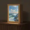 Zee - Golven - Rotsen - Meeuwen Light Box met kabel (Tafellamp) klein -z3d_website