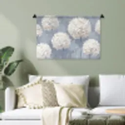 Bloemen - Illustratie - Blauw Wandkleed katoen klein -sfeer7