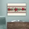 Kerststrook - Poinsettia - Rood - Groen canvas 2cm klein -sfeer4