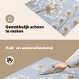Illustratie - Bloemen - Blauw Inductie beschemer met haakjes klein -ky-schoon-nl