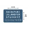 Alfabet - Blauw - Cijfers - Kind Placemat vinyl groot -specs