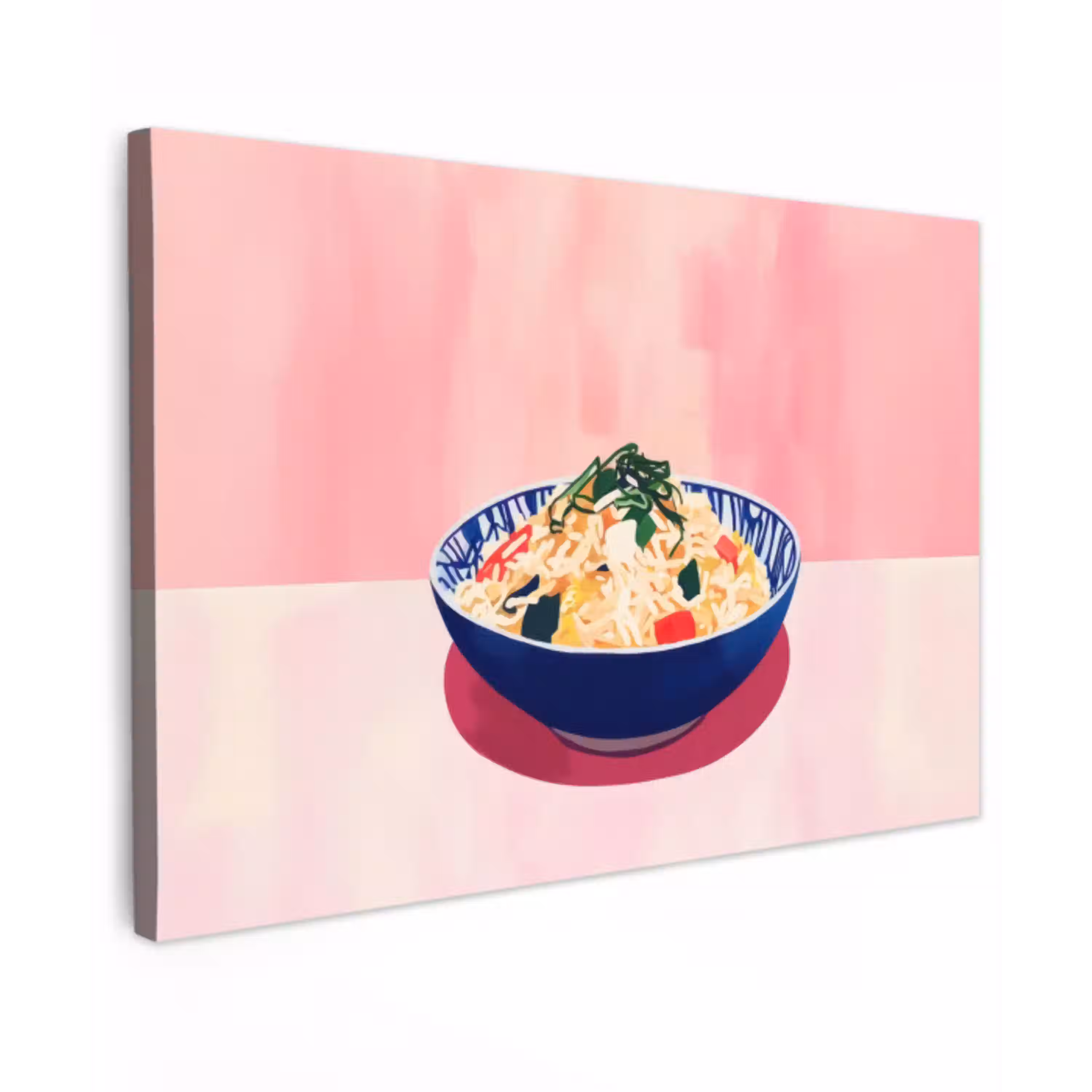 Rijst - Illustratie - Kom - Groente Tuinposter op houten frame 2 cm dik klein -3d