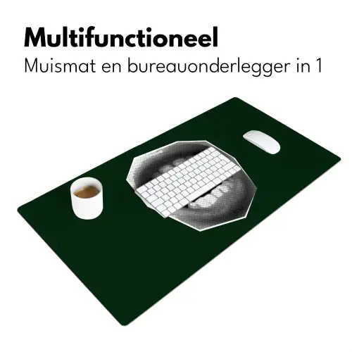 Mond - Groen - Illustratie - BLAH BLAH Muismat XXL klein -sfeer4