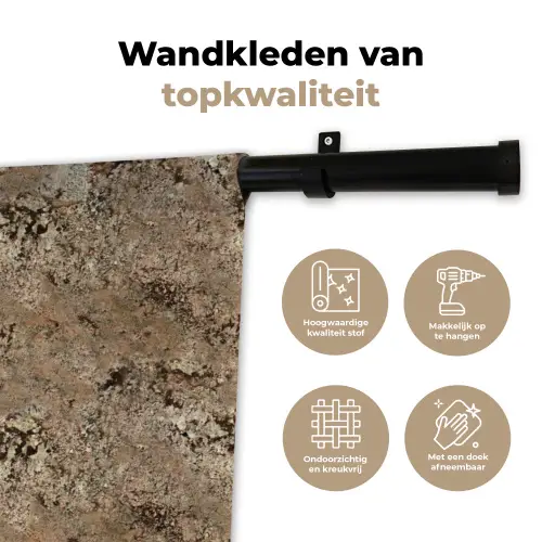 Beige - Graniet - Ruw Wandkleed katoen klein 269 -sfeer2