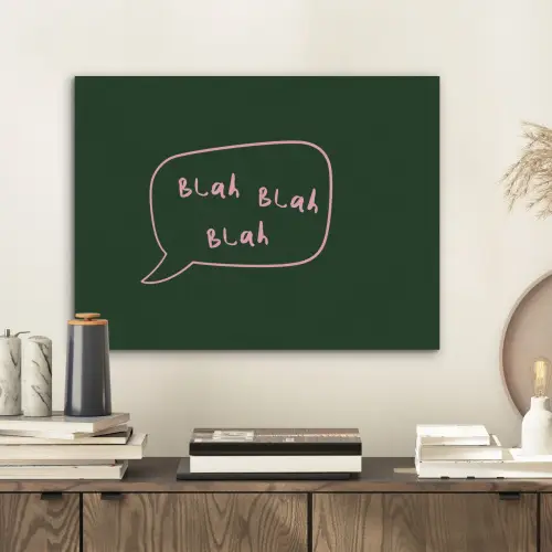 Tekstwolkje - Donkergroen - BLAH BLAH BLAH PET vilt klein -sfeer1