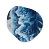 Golven - Blauw - Schuim Wandcirkel Organisch Aluminium middel -3d