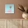 Palmboom - Strandhuis - Roze aluminium wit klein -sfeer4
