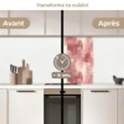 Penseelstrepen - Verweerd - Roze keuken achterwand 2 middel 865 -voor-na2_FR