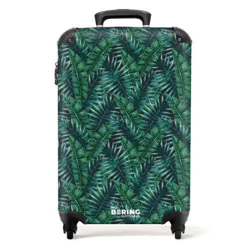 Palm bladeren patroon groen NBS - Handbagage koffer - Volwassenen Unisex middel -productfoto_recht