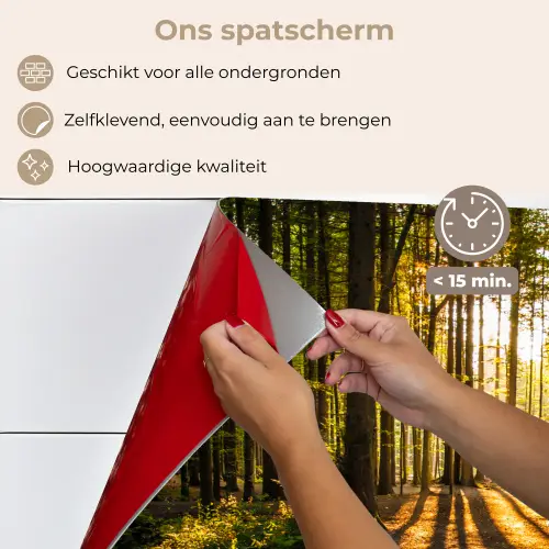 Zon - Bomen - Bos - Landschap - Natuur keuken achterwand spatscherm klein -spatscherm_NL
