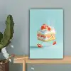Slagroom - Taart - Blauw - Eten canvas 2cm klein -sfeer4