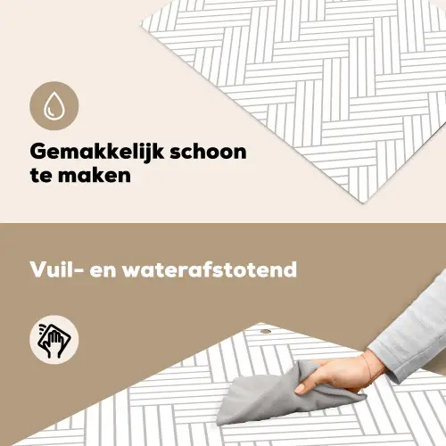 Grafisch - Patroon - Modern -  Geweven Inductie beschemer met haakjes klein 777 -ky-schoon-nl