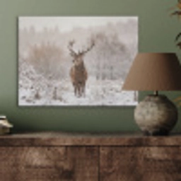Edelhert - Bos - Sneeuw - Winter - Majestueus PET vilt klein -sfeer2