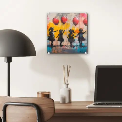 Graffiti - Kinderen - Street art - Ballon - Banksy plexiglas 5mm klein -sfeer6