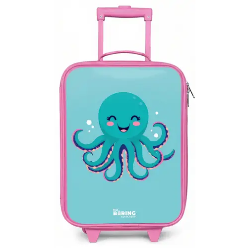 Octopus - Water - Blauw Kinderkoffer - Roze klein -zz3dotto