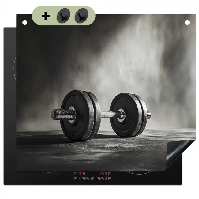 Halter - Gewichten - Zwart Inductie beschemer met haakjes middel -3d