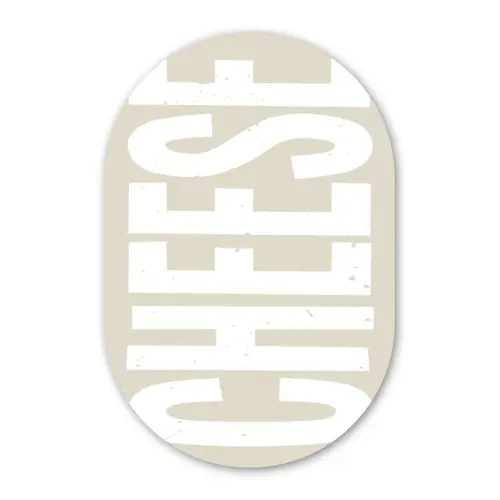 Food - Japandi - Cheese - Decoratie Wandcirkel Ovaal Glas middel -3d