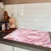 Schuim - Structuur - Roze Inductie beschermer vinyl 3mm klein -sfeer3