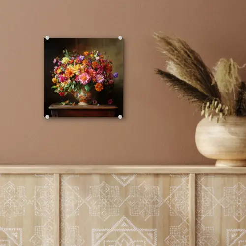 Kleuren - Boeket - Vaas - Hout plexiglas 5mm klein -sfeer5