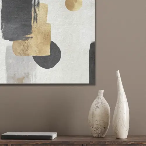 Goud - Rechthoeken - Cirkels - Abstract PET vilt klein -sfeer6_closeup