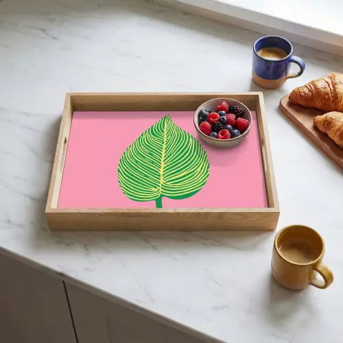 Illustratie - Blad - Minimalistisch - Groen Dienblad Rechthoek middel -sfeer2