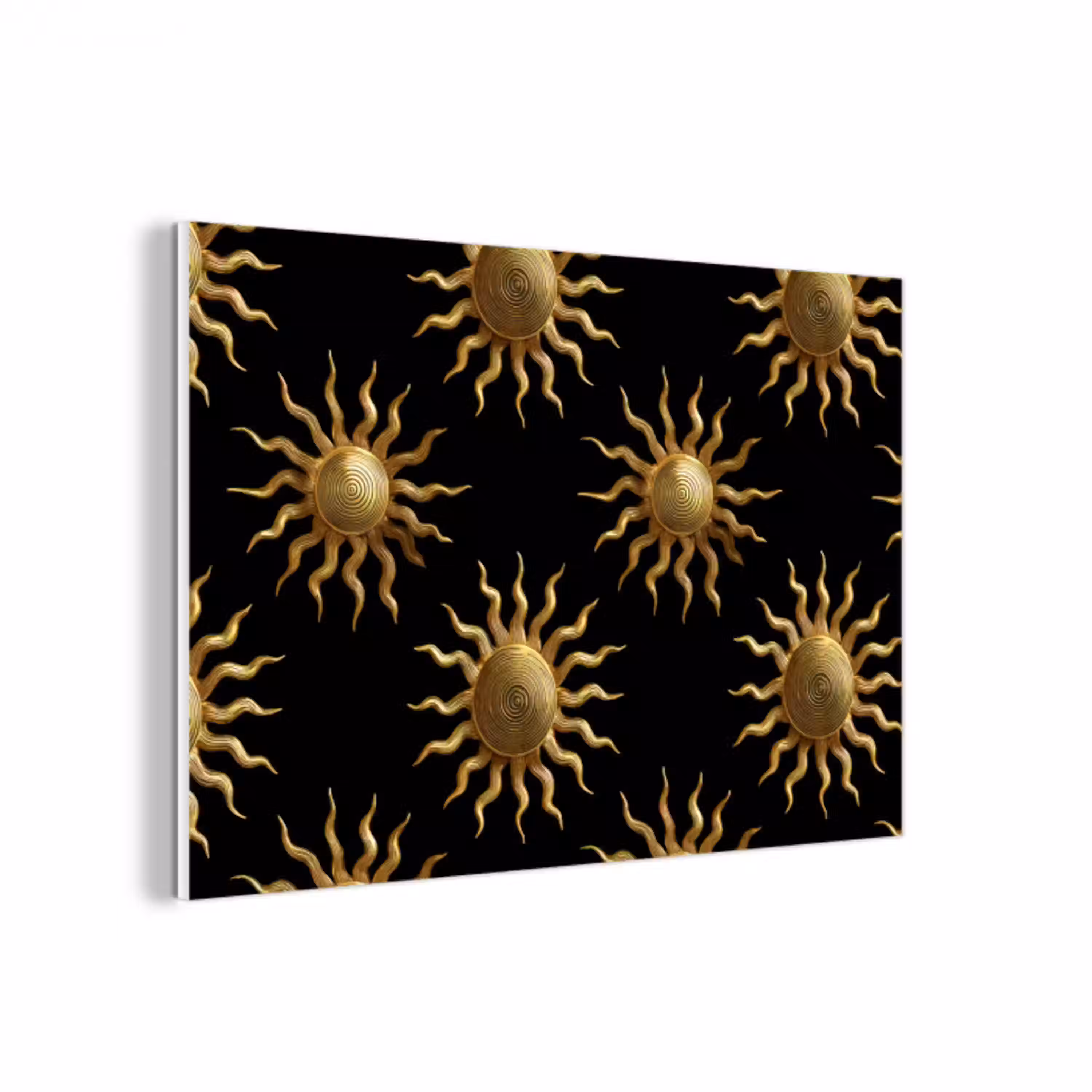 Zon - Patroon - Luxe - Goud - Zwart forex 5mm xxl 6 -3d