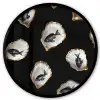 Oesters - Zwart - Vissen - Goud Fotolijst rond zonder passe partout klein -3d