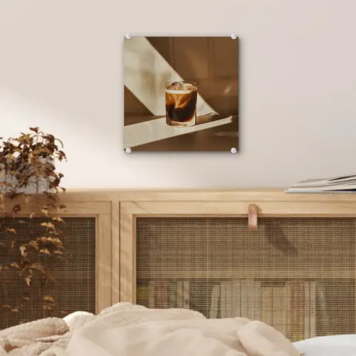 Glas - Ijskoffie - Schaduw - Bruin plexiglas 5mm klein -sfeer4