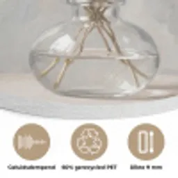 Vaas - Gipskruid - Wit Akoestische PET Vilt - Rond klein -closeup_NL