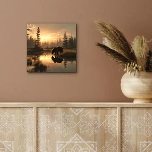 Beer - water - Bos - Ochtendlicht aluminium wit klein -sfeer4