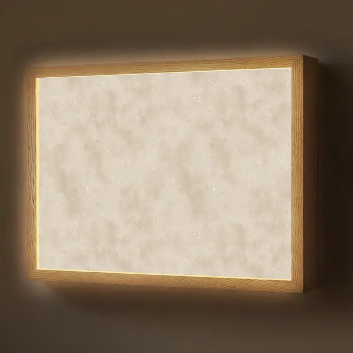 Structuur - Spikkels - Beige Light Box met batterij (Wandlamp) middel 907 -z3d_website
