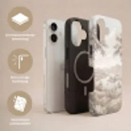 Rivierlandschap - Bergen - Natuur - Vintage - Beige Toughcase MagSafe Apple iPhone 17 klein -USP_Lagen_NL