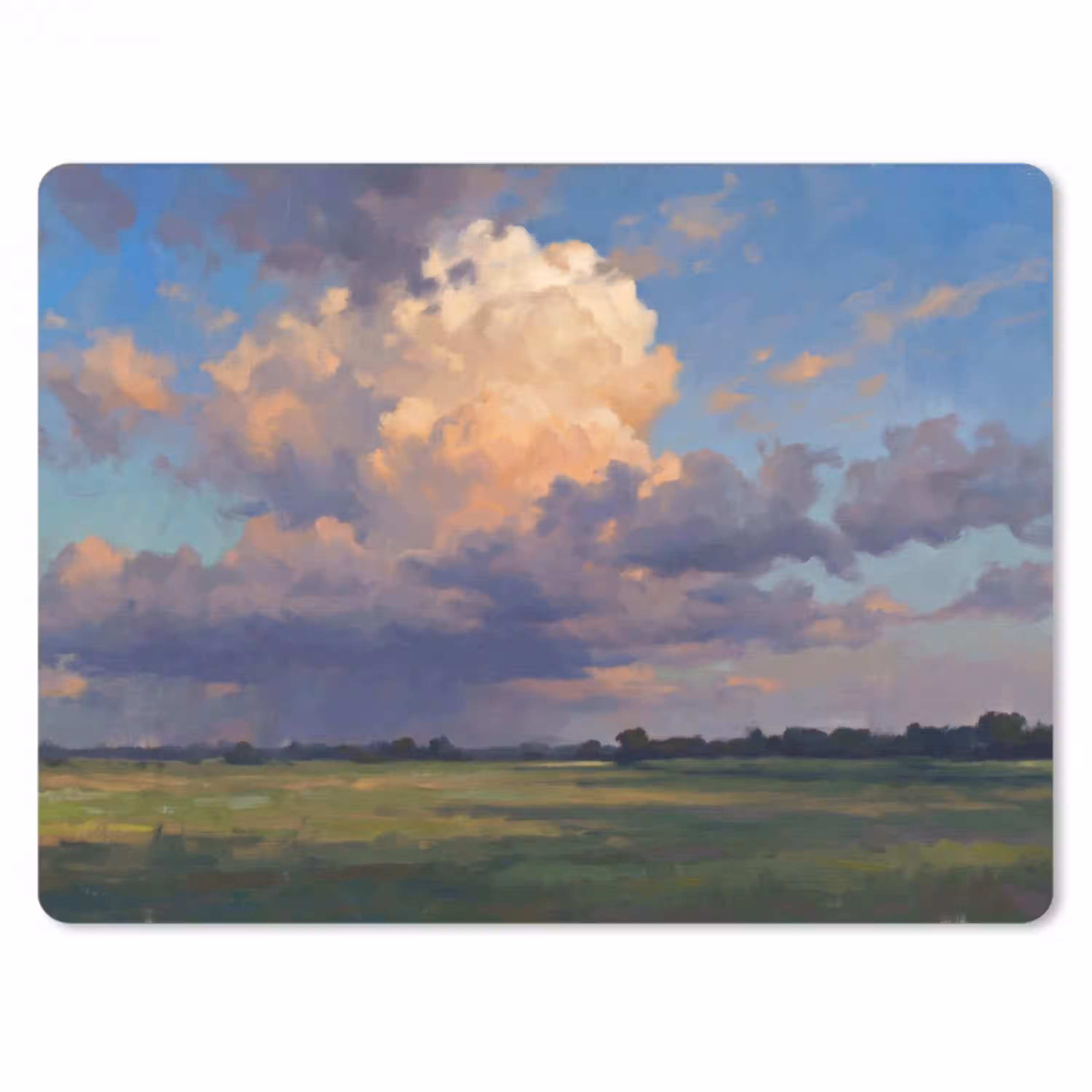 Lucht - Wolken - Landschap - Modern - Oranje muismat rubber klein -3d