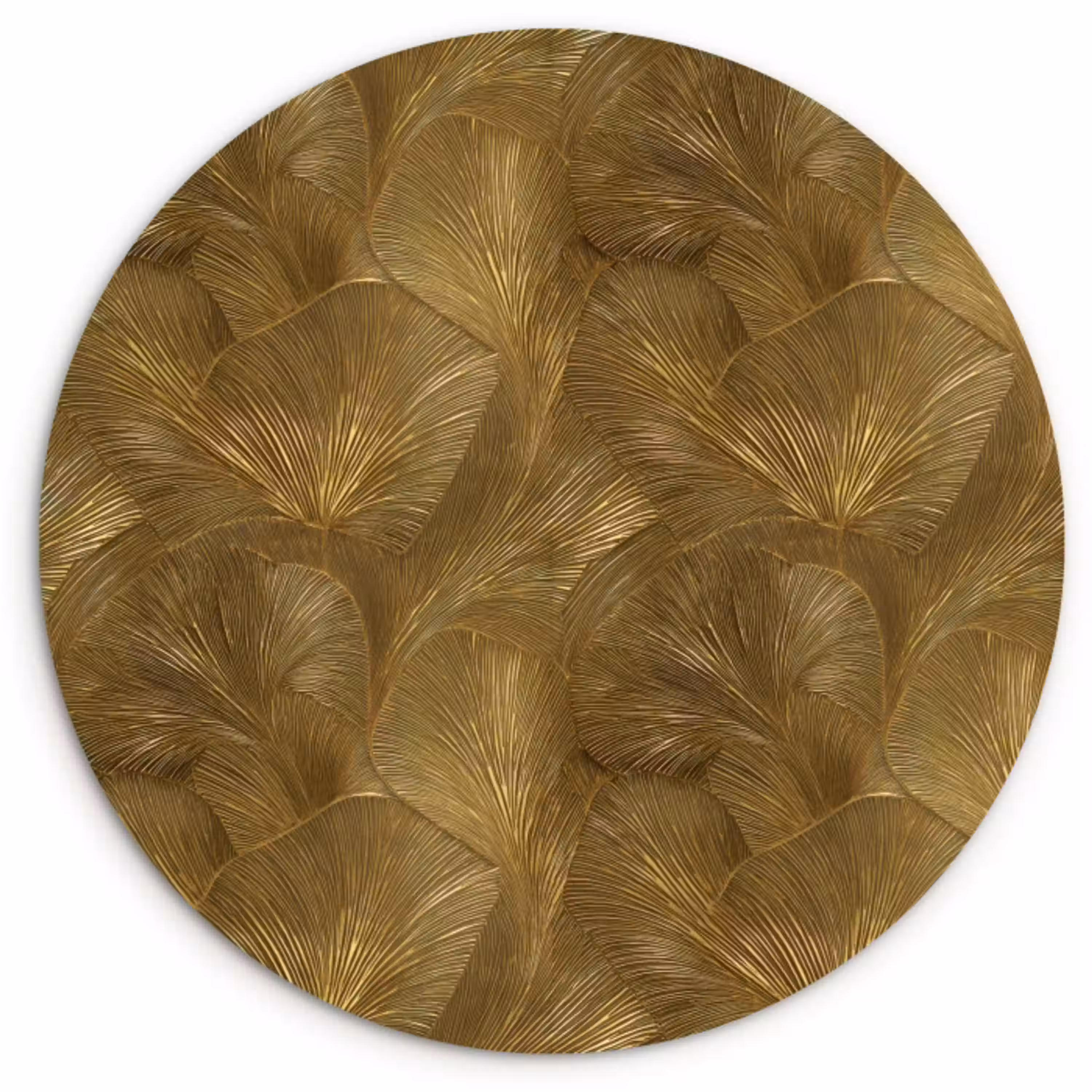 Organisch - Lijnen - Goud Wandcirkel kunststof plaat 5mm dik klein 188 -3d