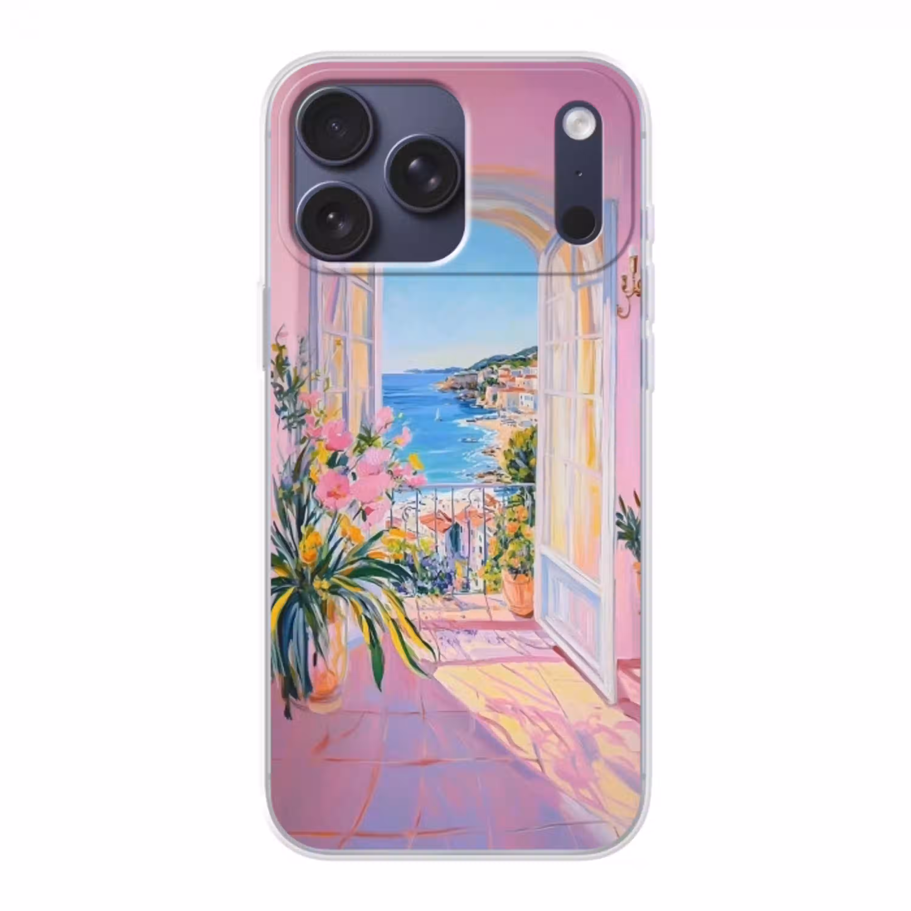 Roze - Buiten - Verf Telefoonhoesje iPhone 17 Pro Max klein -3d