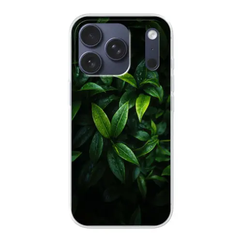 Bladeren - Regendruppels - Licht - Groen Telefoonhoesje iPhone 17 Pro klein -3d