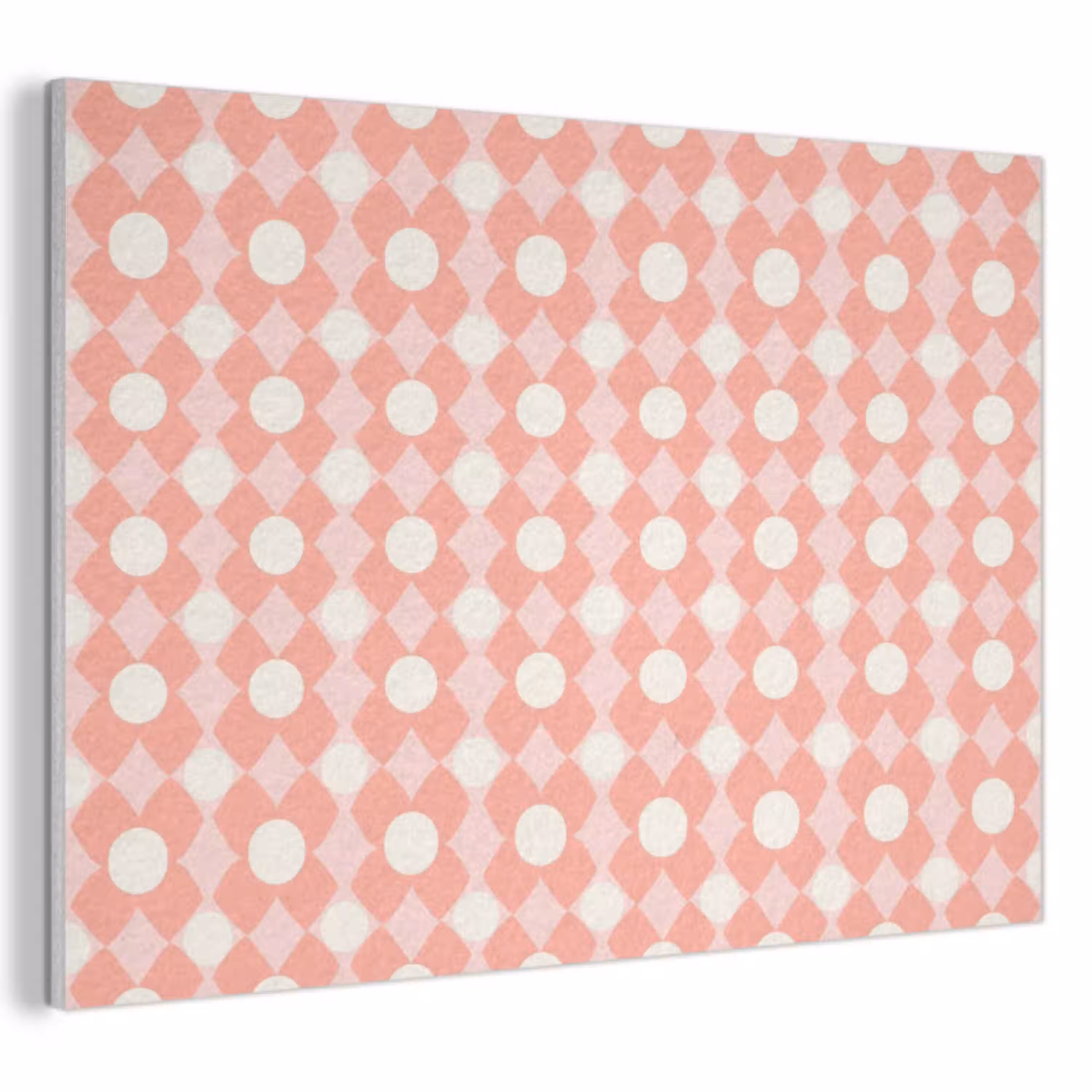 Koraal - Retro - Geometrisch - Patroon PET vilt klein 837 -3d