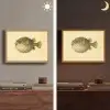 Stekels - Vis - Opgeblazen - Bruin Light Box met batterij (Wandlamp) middel -sfeer3