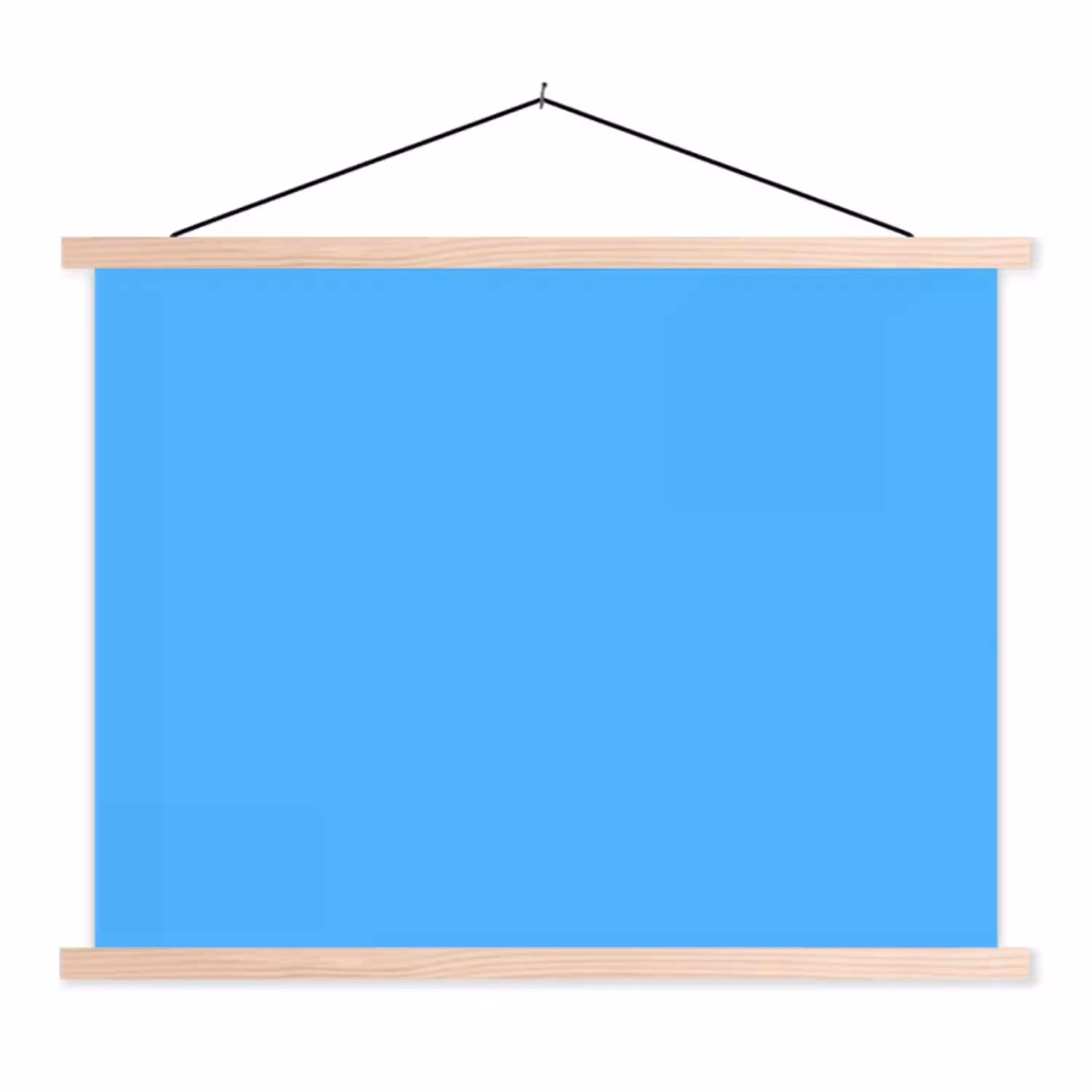 Sky - Blue - Blauw textielposter latten blank klein 122 -3d