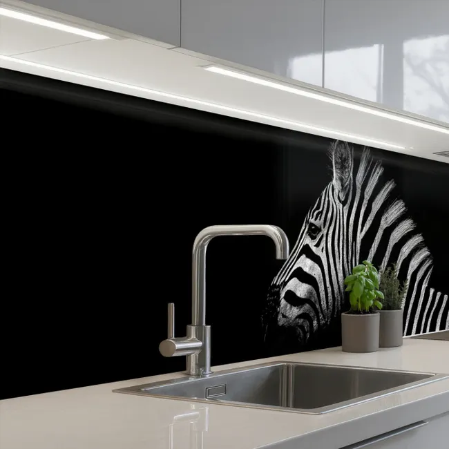 Keuken achterwand - Zebra - Dier - Zwart