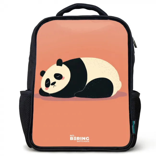 Rugzak kind - Zwart - Panda - Slapen - Oranje