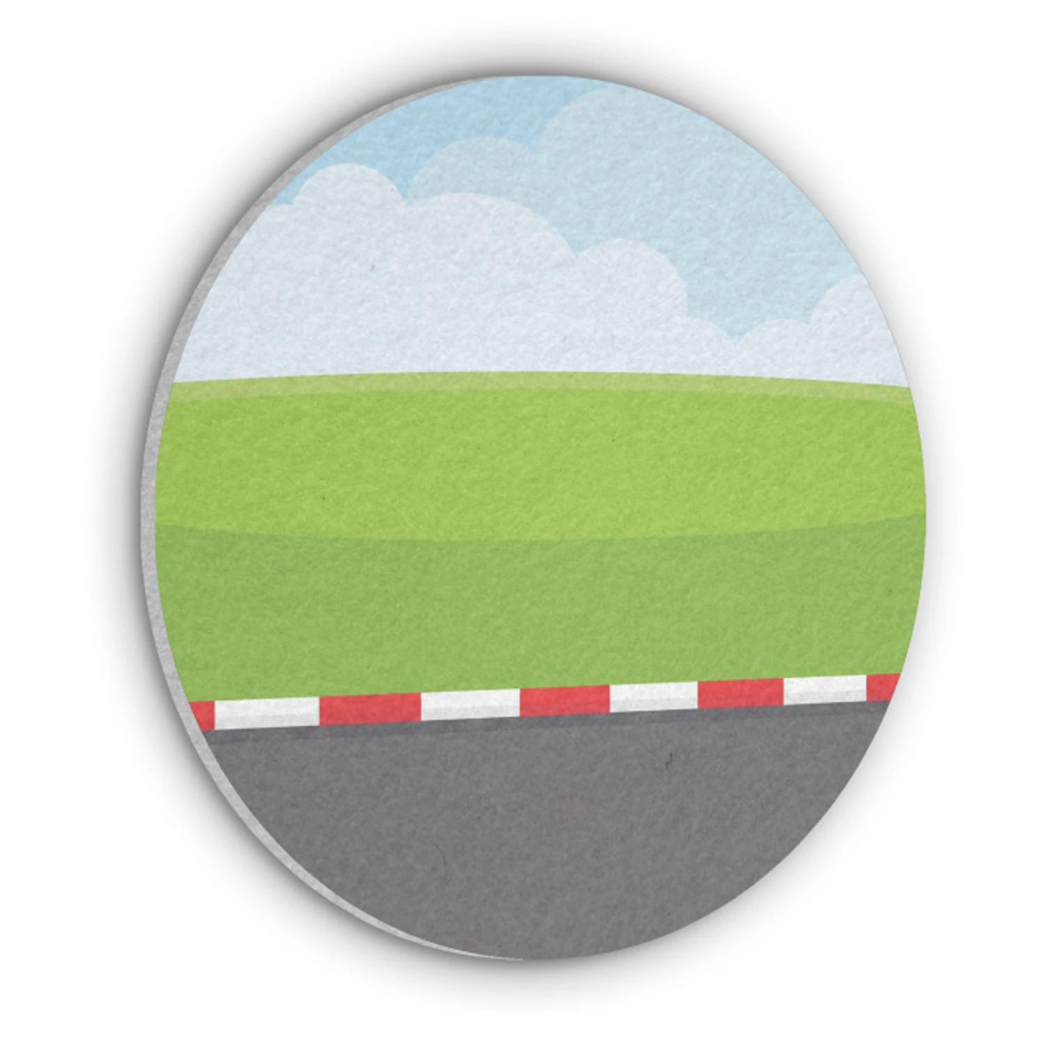 Racebaan - Illustratie - Sport - Kleurrijk Akoestische PET Vilt - Rond klein -3d