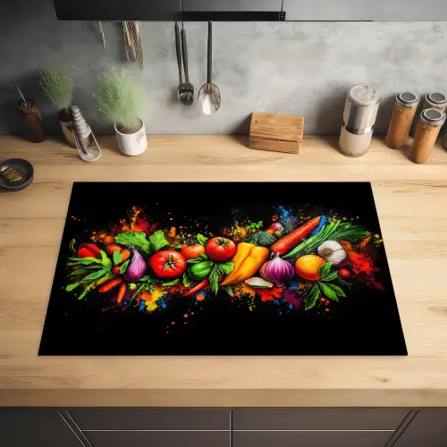 Groente - Eten - Kruiden - Graffiti - Koken Inductie beschermer vinyl 3mm klein -sfeer5