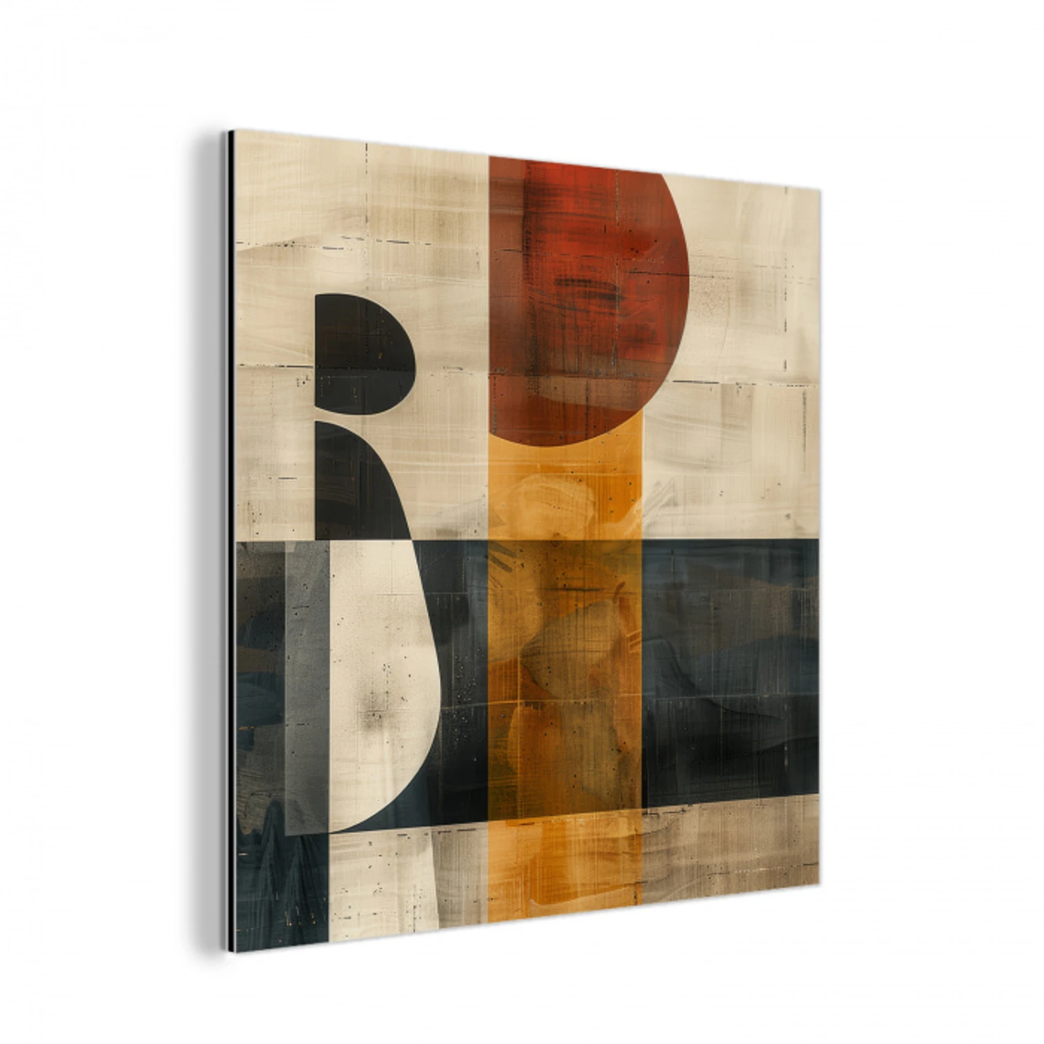 Modern - Kunst - Beige - Industrieel aluminium wit klein -3d
