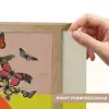 Retro - Vrouw - Kopje - Vlinders Light Box met batterij (Wandlamp) middel -USP_websiteprintNL