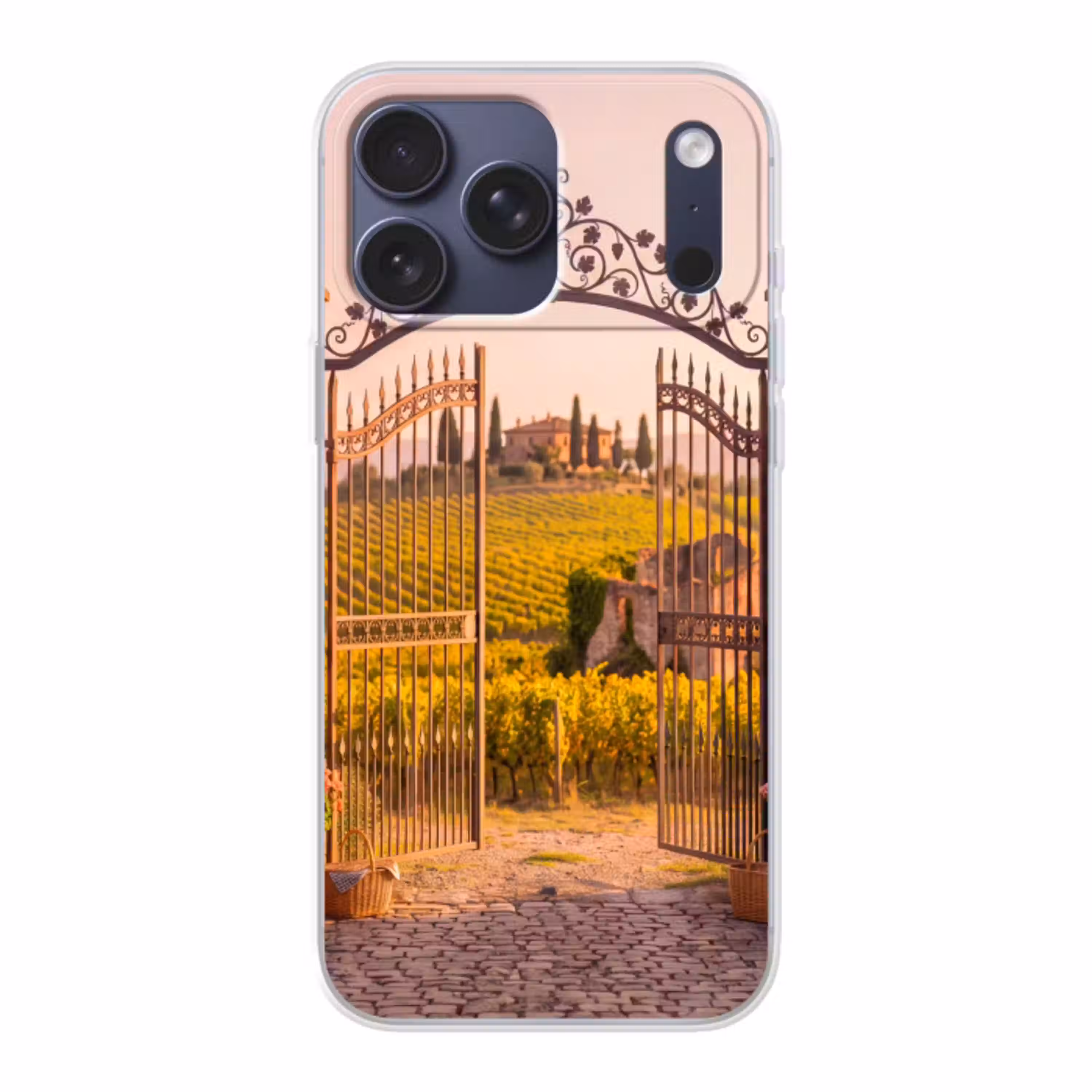Poort - Landschap - Platteland - Zonlicht - Warm Telefoonhoesje iPhone 17 Pro Max klein -3d