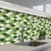Keramiek -  Structuur - Groen - Wit keuken achterwand 2 middel 871 -3d_schuin