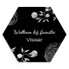 Illustraties - Zwart - Sierlijk Naambord Hexagon klein -3d